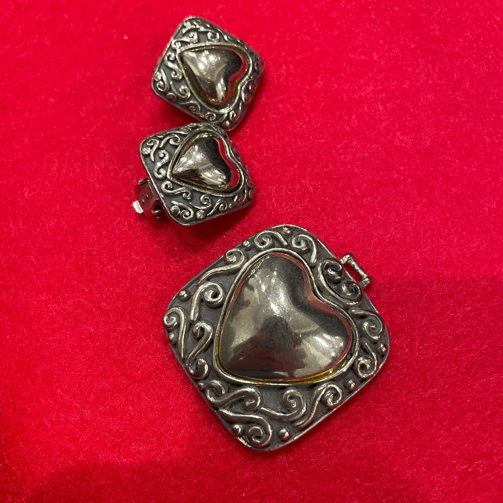 Elegant Silver Heart Jewelry Set